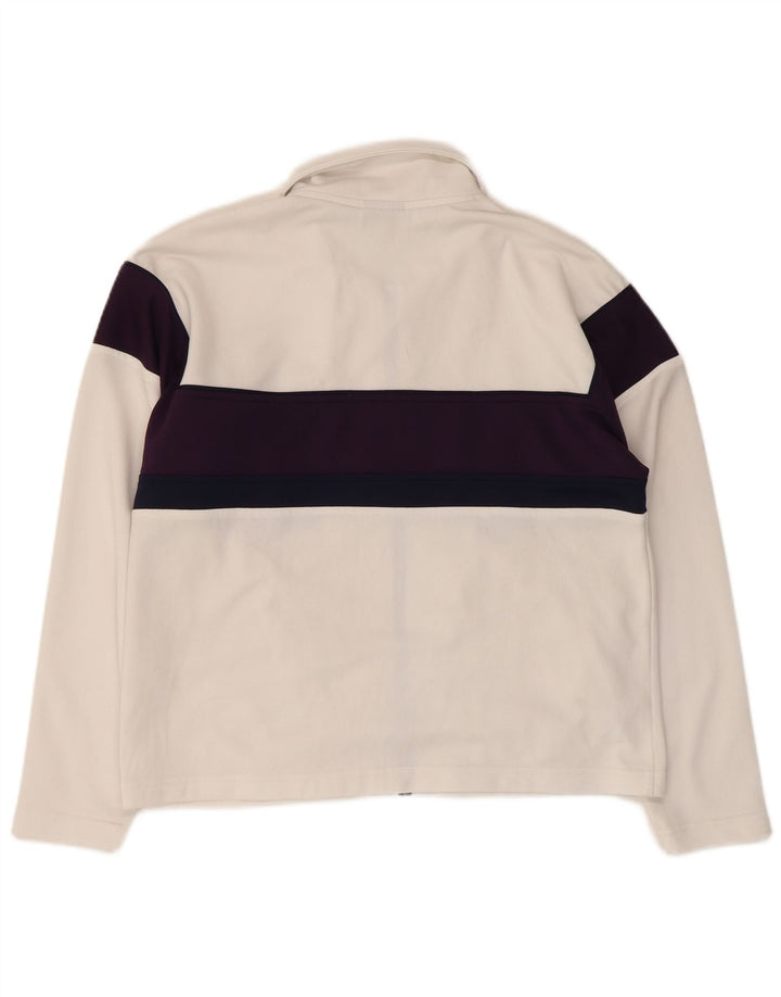 Γυναικεία φόρμα υπερμεγέθης Asics Top Jacket UK 10 Small White Colourblock