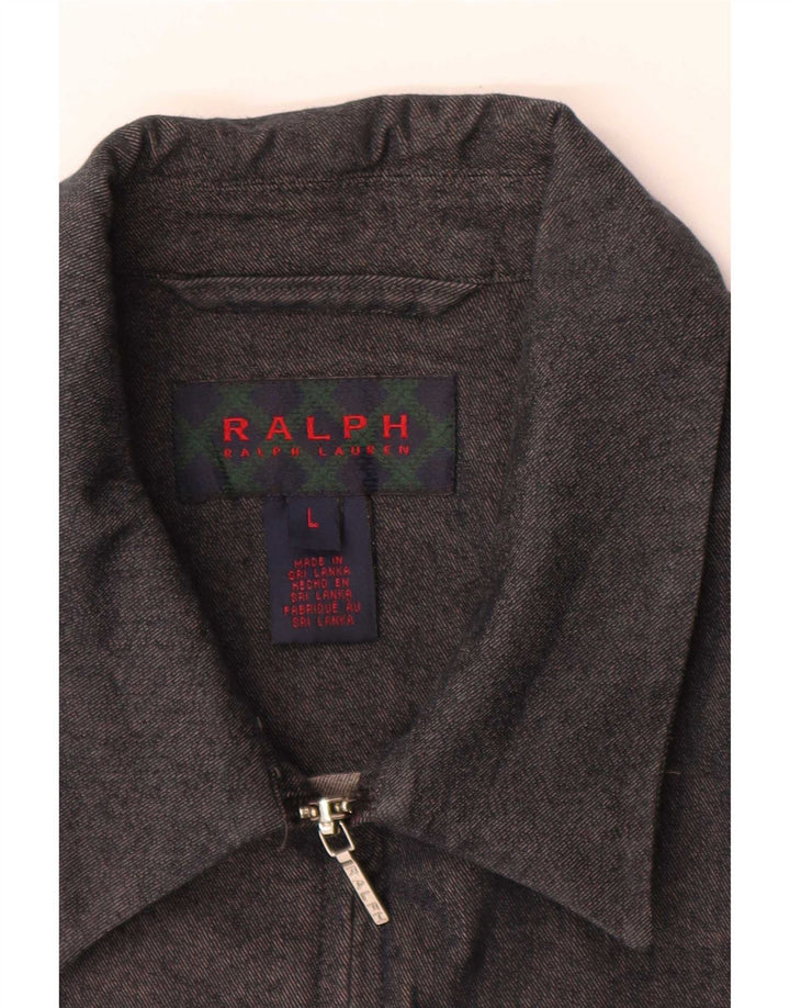 Ralph Lauren Γυναικείο Bomber Jacket UK 14 Large Grey Cotton