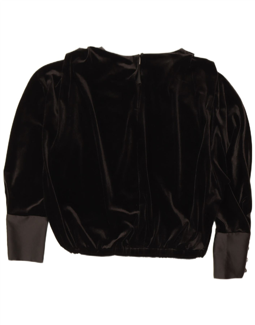Γυναικεία Zara Oversized μακρυμάνικη βελούδινη μπλούζα τοπ UK 14 Medium Black