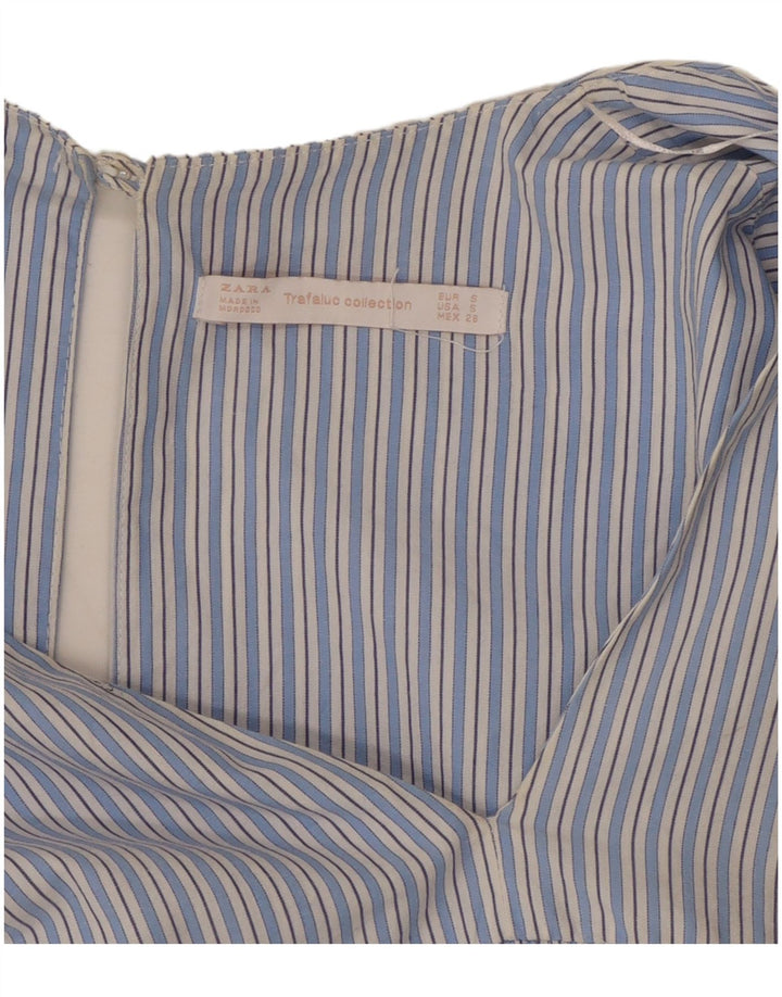 ZARA Γυναικείο Playsuit 3/4 UK 10 Small Blue ριγέ