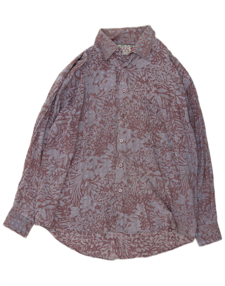 Ανδρικό πουκάμισο Orso Poeta Μεγάλο Γκρι Floral Viscose