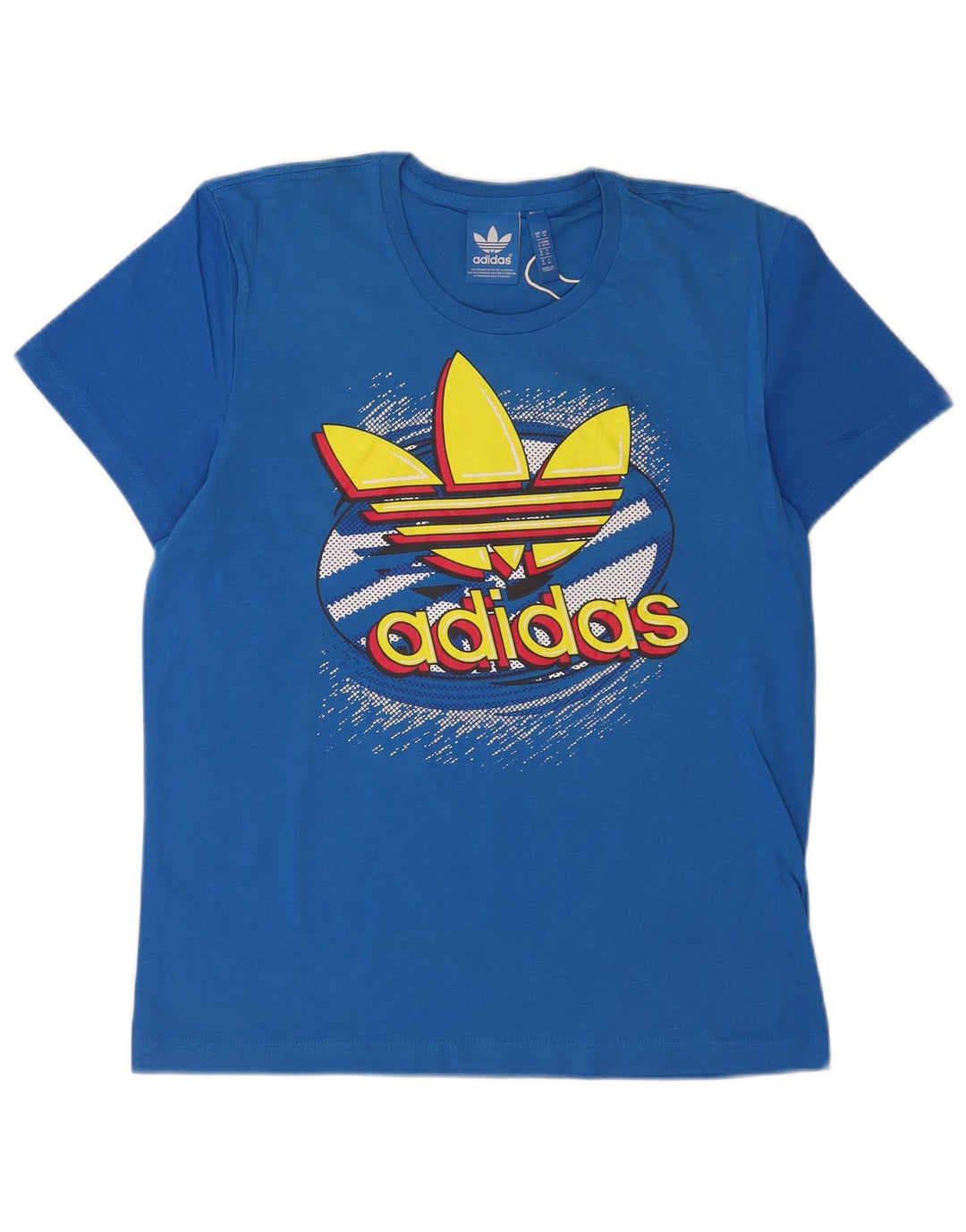 Ανδρικό γραφικό T-Shirt Adidas Top από μεσαίο μπλε βαμβακερό