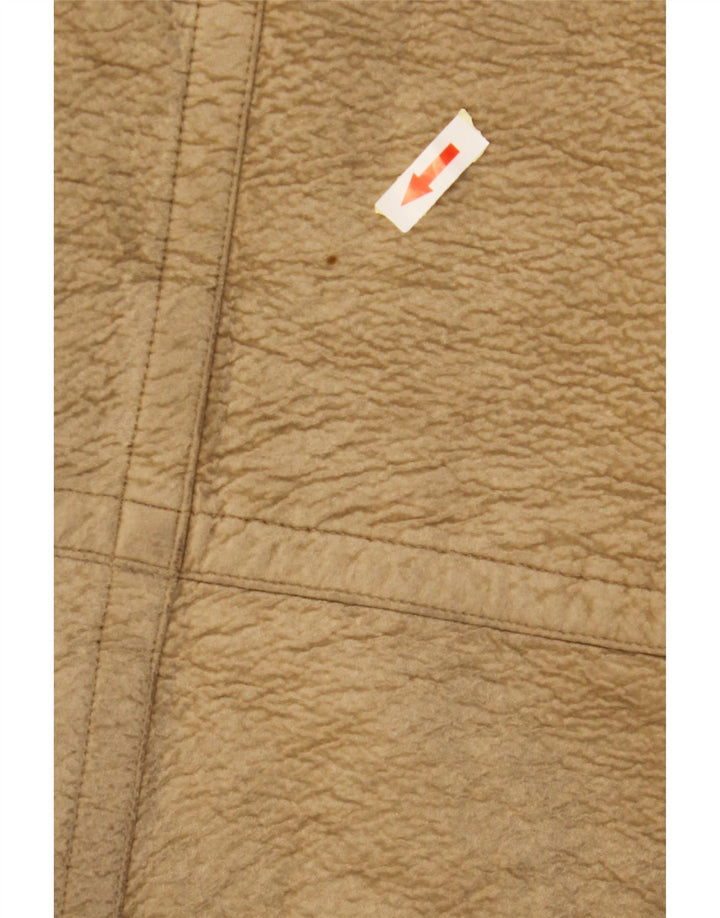 VINTAGE Γυναικείο Δερμάτινο Παλτό UK 6 XS Καφέ