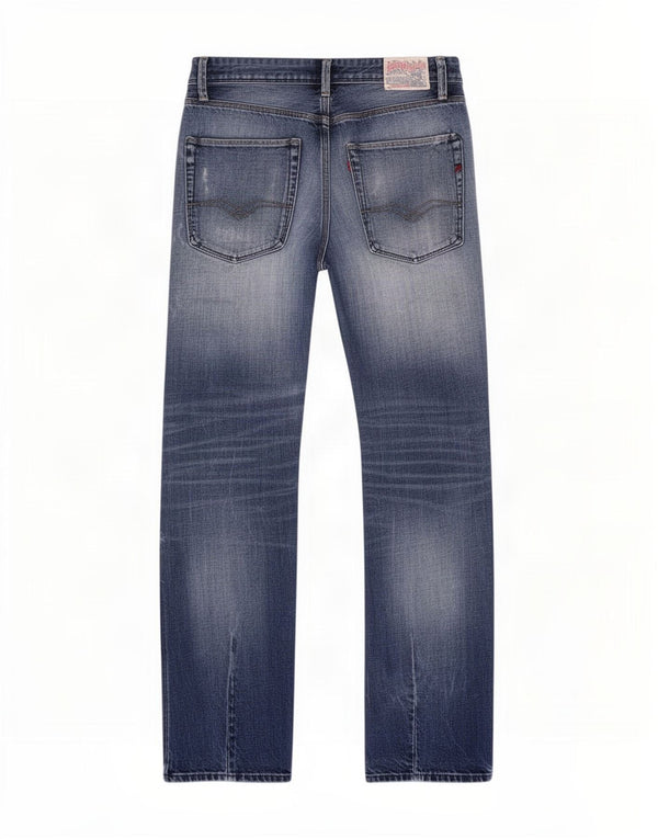 Replay Mens Resco Straight Jeans W32 L32 Blue Cotton