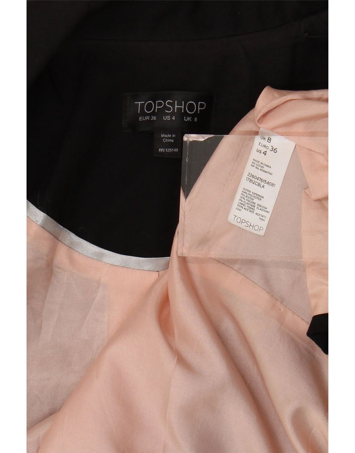 Topshop Γυναικείο Open Blazer Jacket UK 8 Small Black Polyester