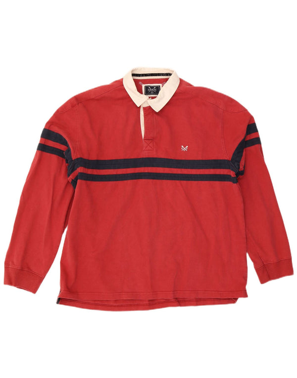 Crew Clothing Ανδρικό μακρυμάνικο μπλουζάκι ράγκμπι πόλο 2XL Κόκκινο βαμβακερό μπλοκ