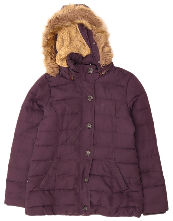 Crew Clothing Γυναικείο μπουφάν με κουκούλα UK 10 Small Purple Polyester