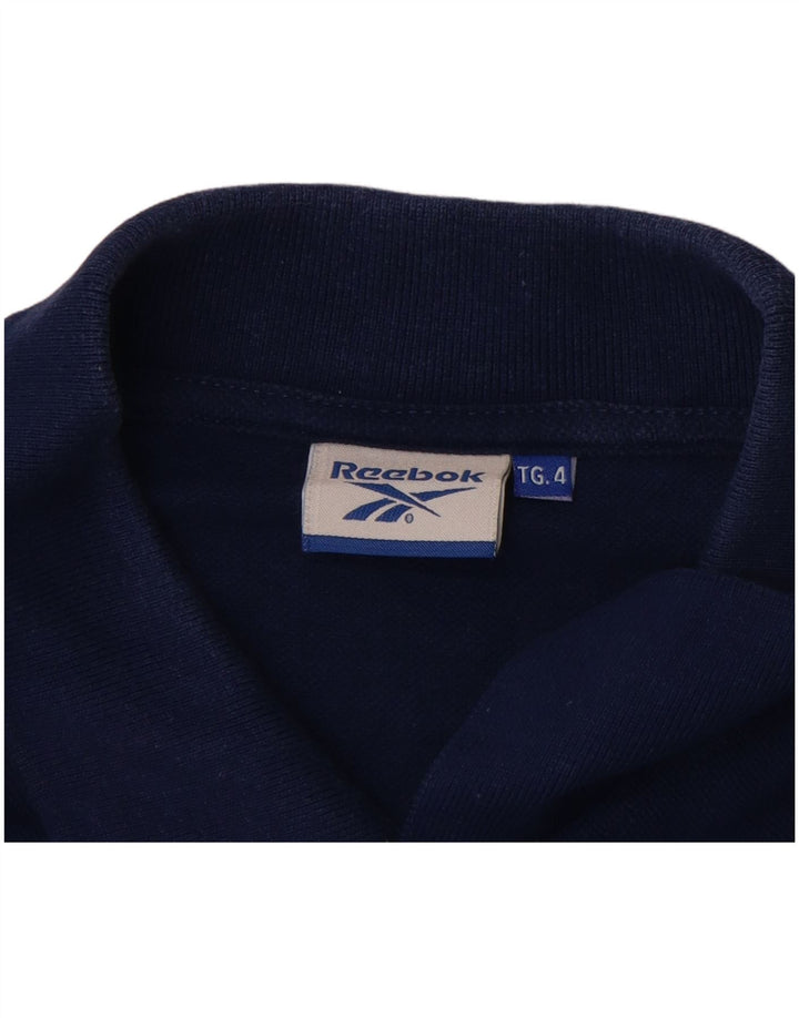 Ανδρικό μπλουζάκι πόλο REEBOK XL Navy Blue Cotton