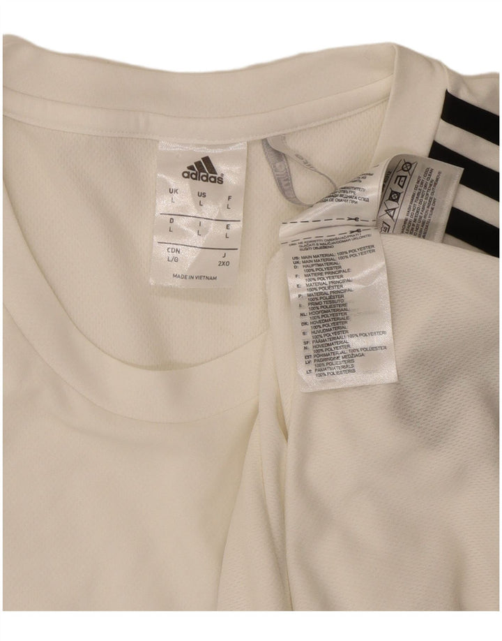 Adidas Ανδρικό T-Shirt Climalite Top Large White Colourblock Πολυεστέρας