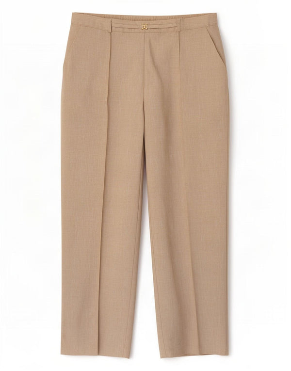 Marks & Spencer Γυναικείο ίσιο casual παντελόνι UK 16 Large W32 L26 Beige