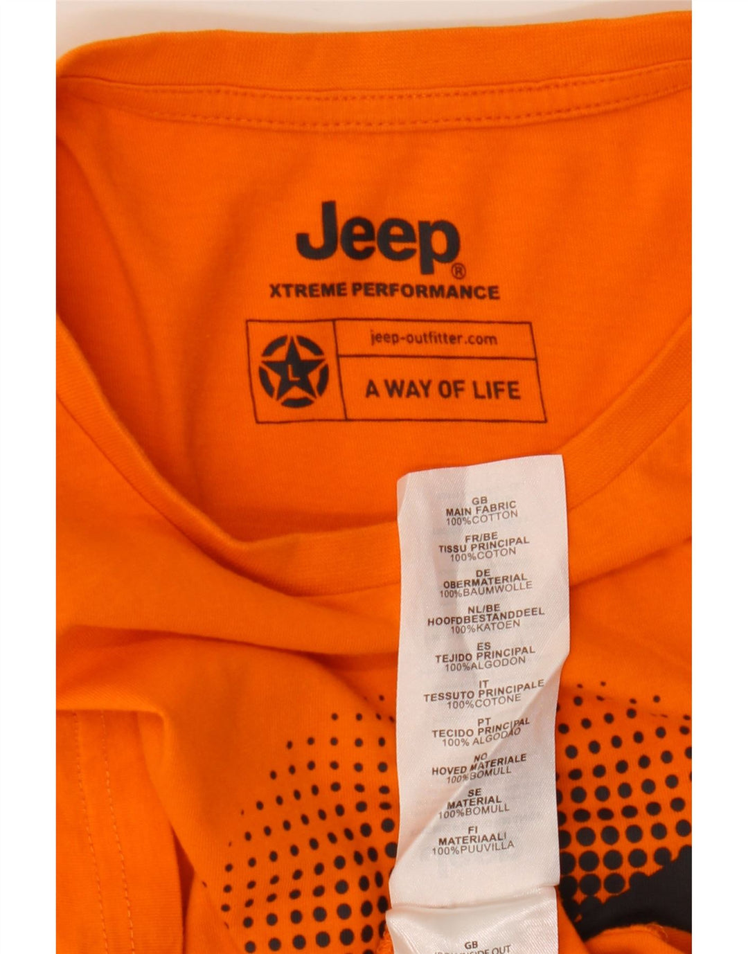 Ανδρικό γραφικό T-Shirt Jeep Top μεγάλο πορτοκαλί βαμβακερό