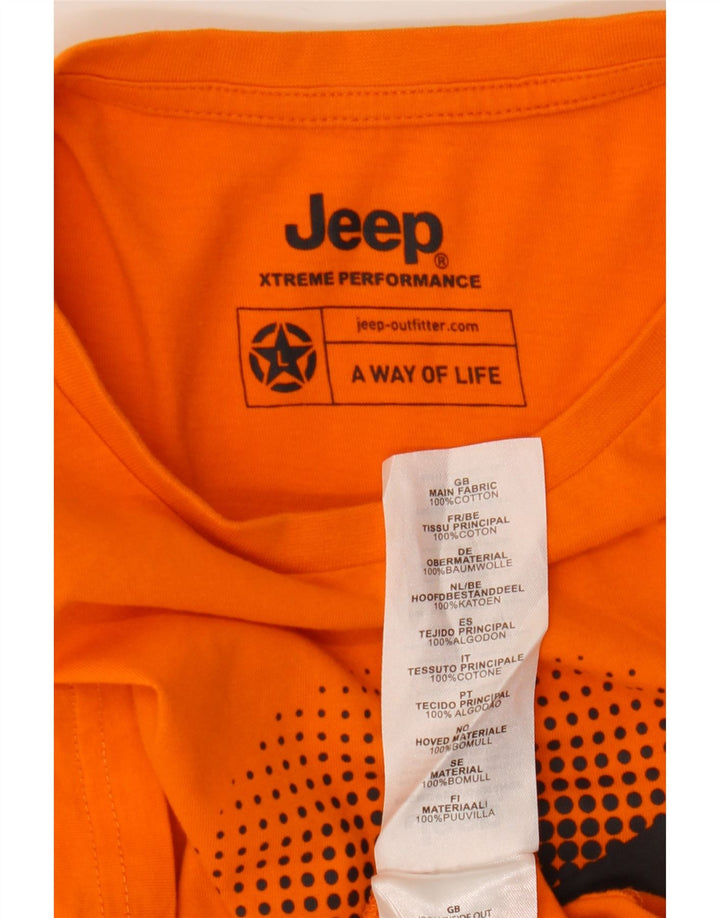 Ανδρικό γραφικό T-Shirt Jeep Top μεγάλο πορτοκαλί βαμβακερό