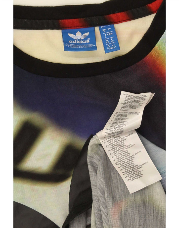 Γυναικείο γραφικό μπλουζάκι Adidas Top UK 8 Small πολύχρωμο πολυεστέρα