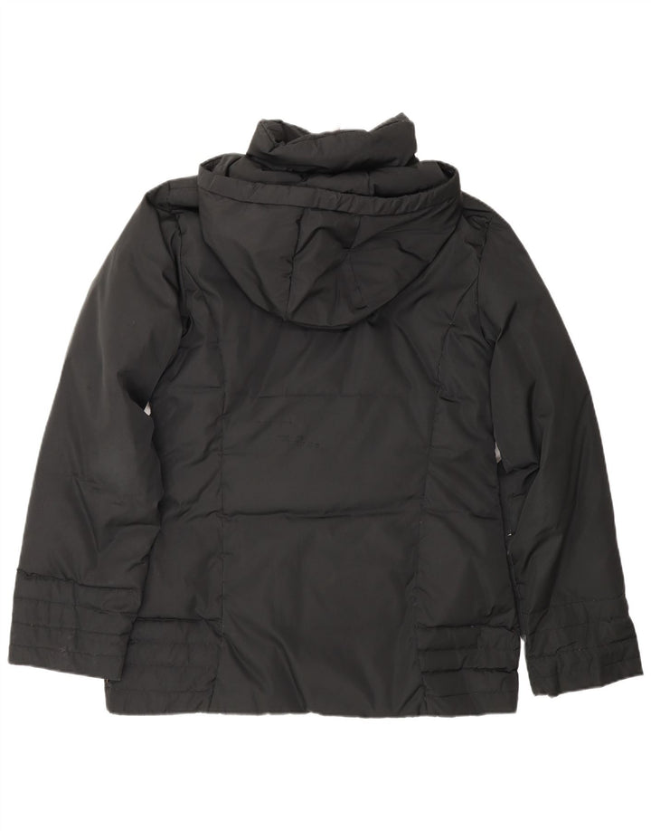 Moncler Γυναικείο μπουφάν με κουκούλα με επένδυση μεγέθους 2 Μεσαίο μαύρο πολυεστέρα