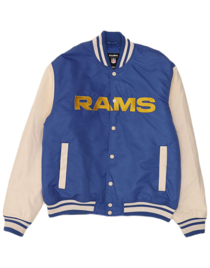 Ανδρικό μπουφάν Pull & Bear Los Angeles Rams Varsity UK 38 Medium Blue Sports