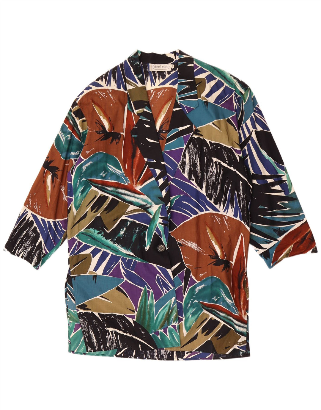 Deni-Cler Γυναικεία Ζακέτα Oversized Top IT 42 Μεσαία Πολύχρωμη Φλοράλ