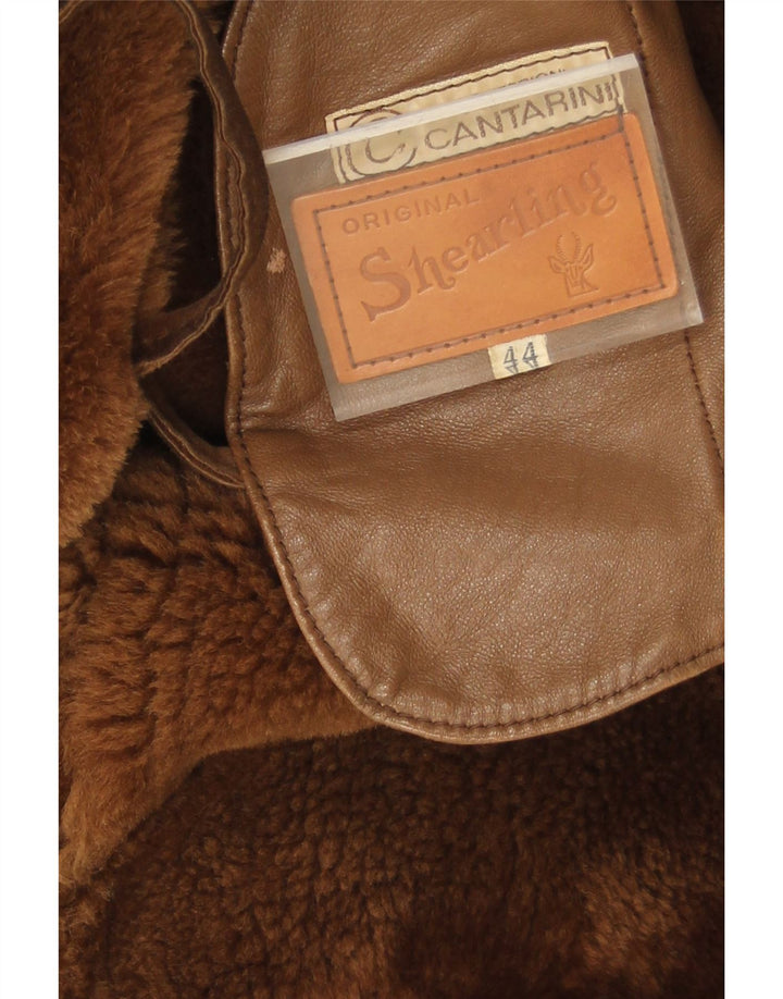 Vintage Γυναικείο Παλτό Shearling IT 44 Κλασικό Καφέ Shearling