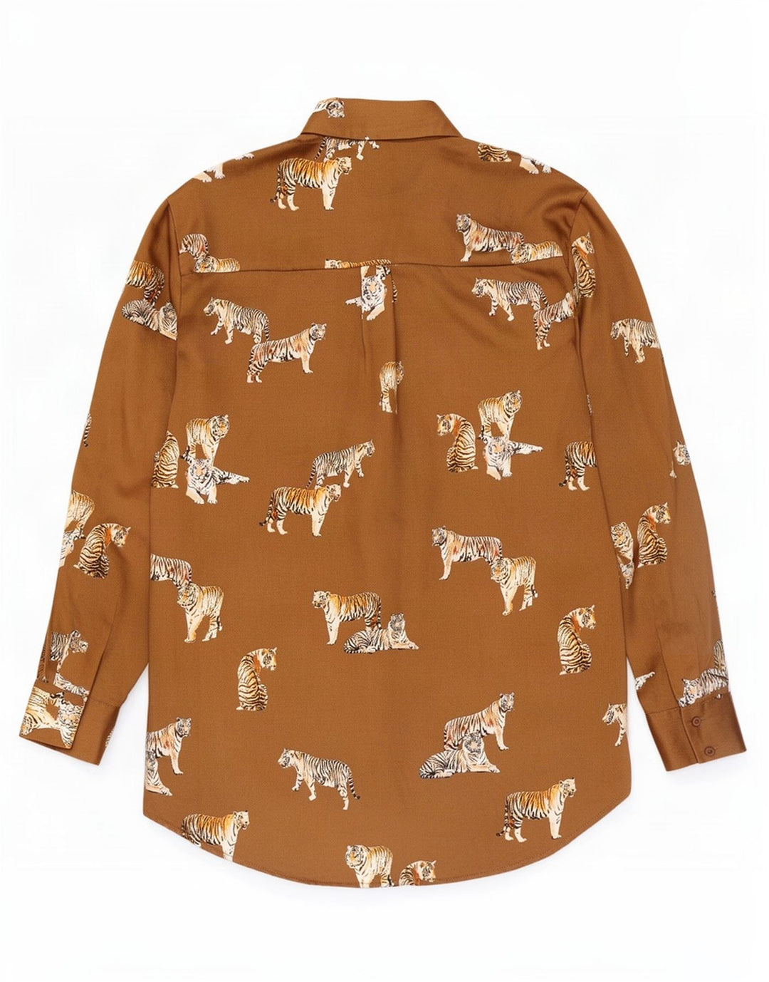 Zara γυναικείο πουκάμισο oversized μπλούζα UK 10 Small Beige Animal Print Polyester