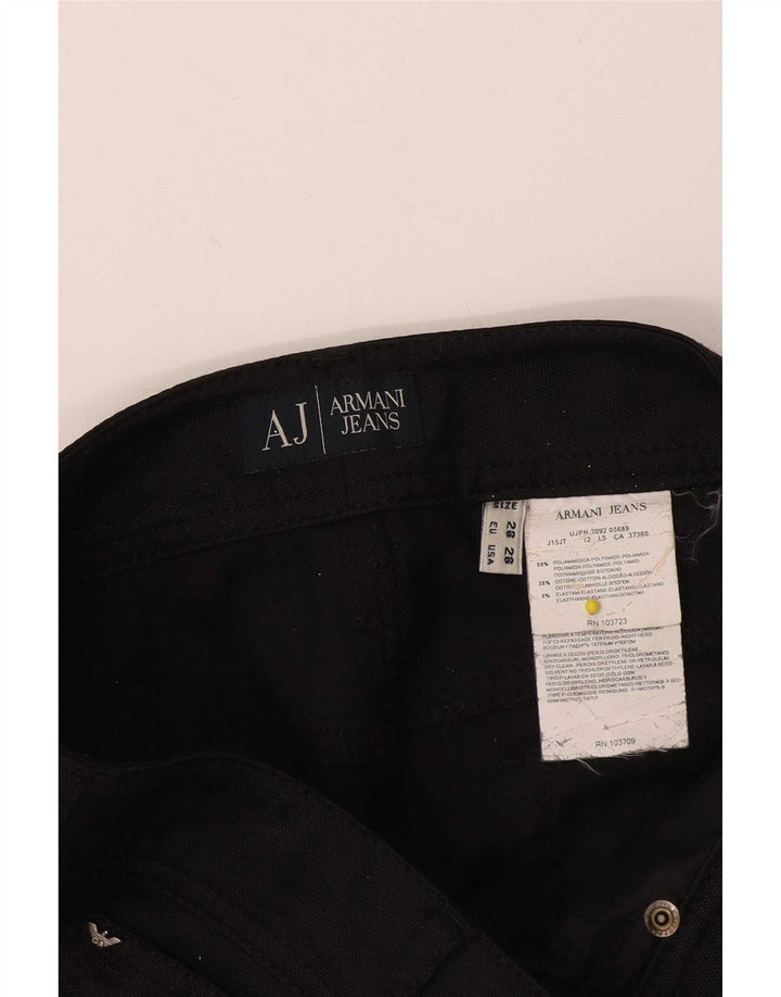 Armani γυναικείο ίσιο casual παντελόνι W28 L24 μαύρο πολυαμίδιο