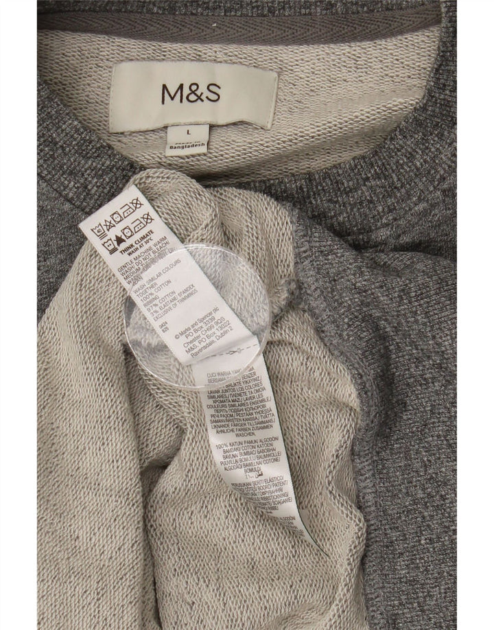 Ανδρικό φούτερ Marks & Spencer, βαμβακερό μεγάλο γκρι