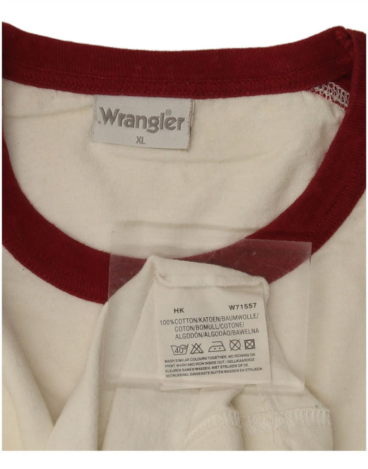 Ανδρικό γραφικό T-Shirt WRANGLER Top XL White Colourblock Βαμβακερό