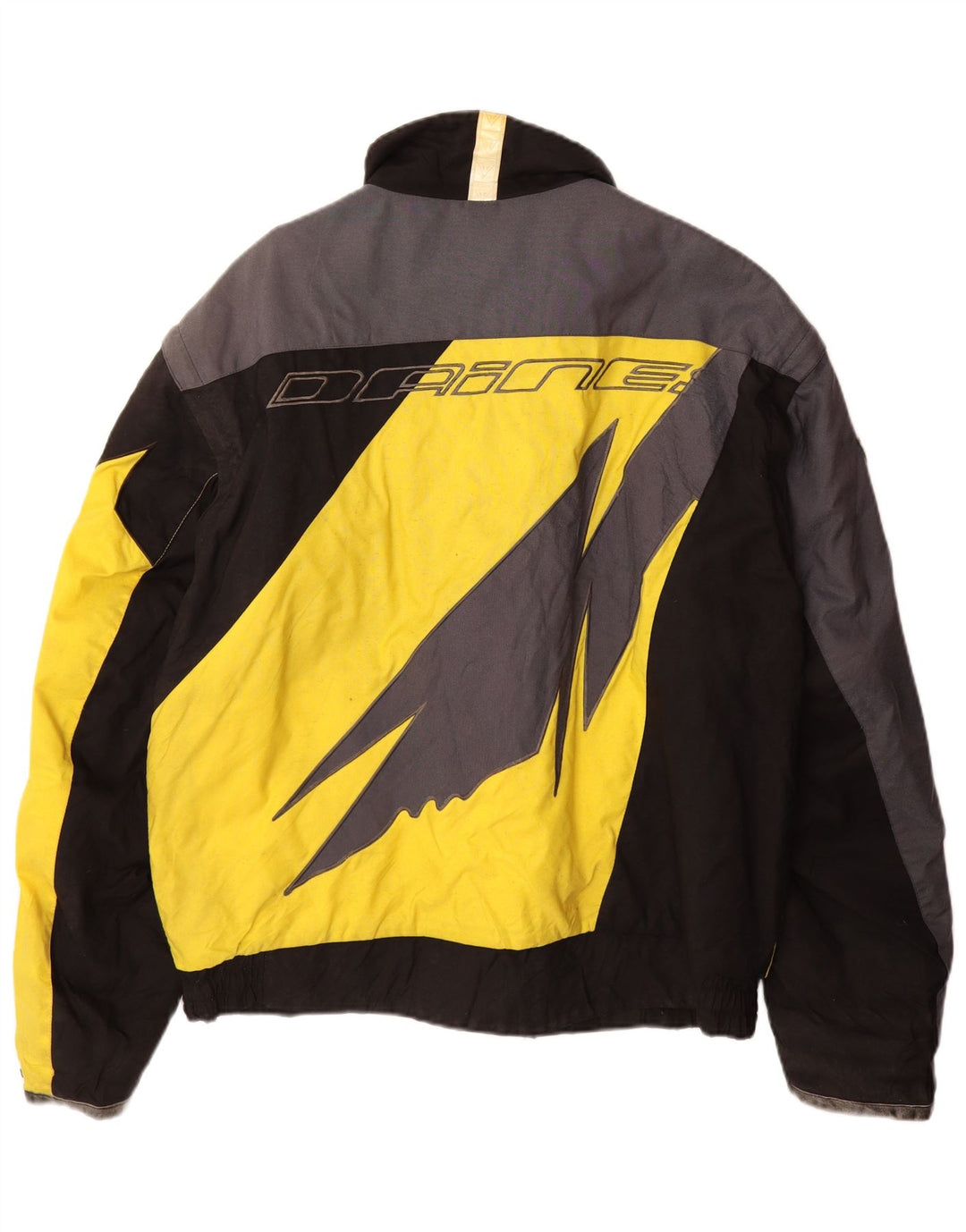 Dainese Mens Moto Racer Biker Jacket UK 38 Medium Yellow Colorblock Nylon
