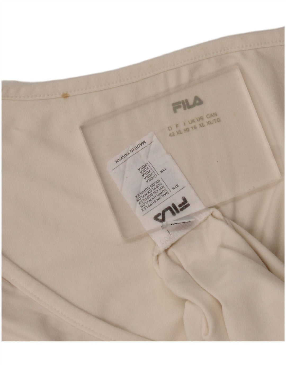 FILA Γυναικείο T-Shirt Top UK 16 Large Off White Nylon