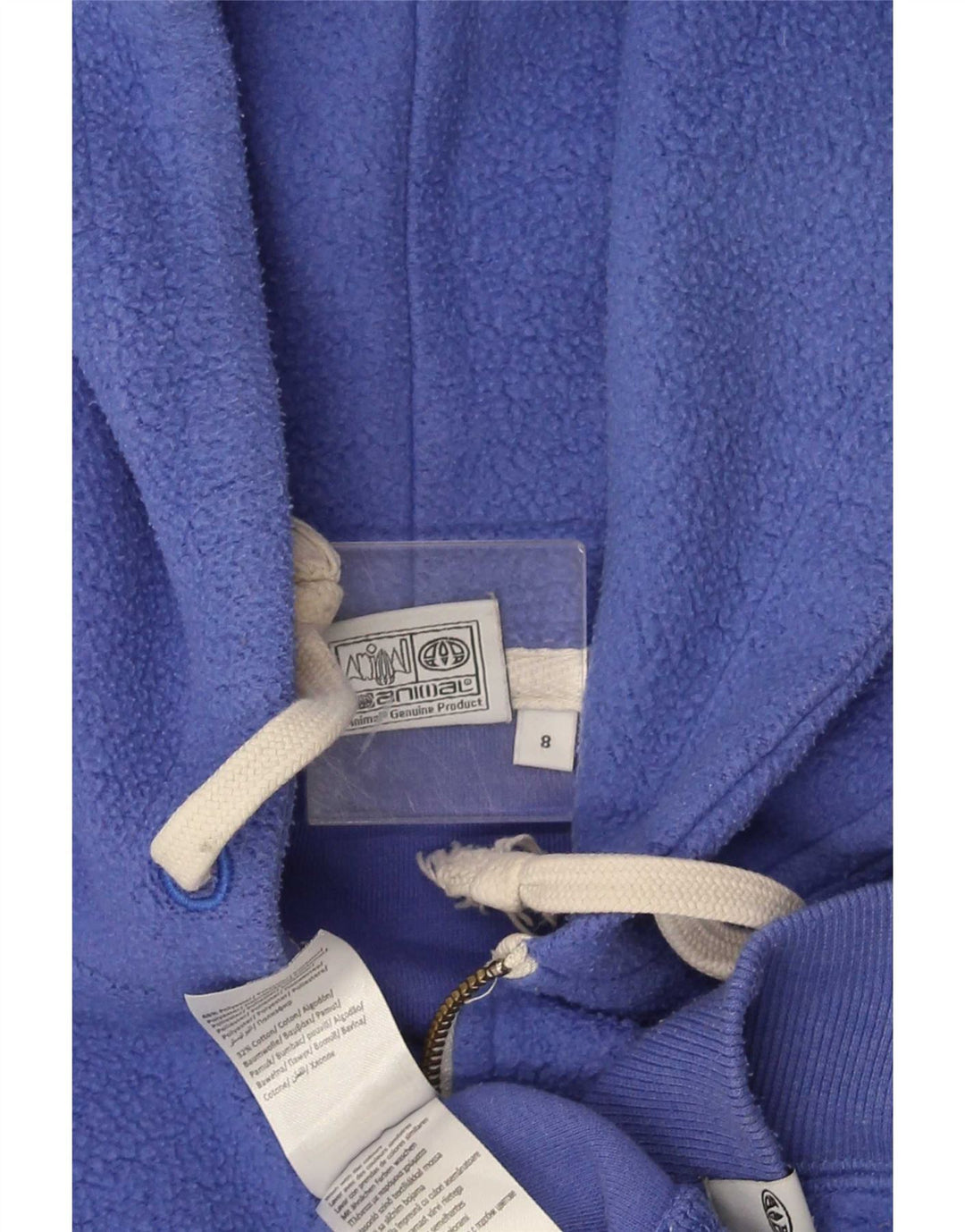 Animal Γυναικείο Fleece Jacket με κουκούλα UK 8 Small Blue Polyester