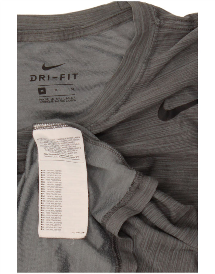 Ανδρικό T-Shirt Nike Top από μεσαίο γκρι ριγέ πολυεστέρα