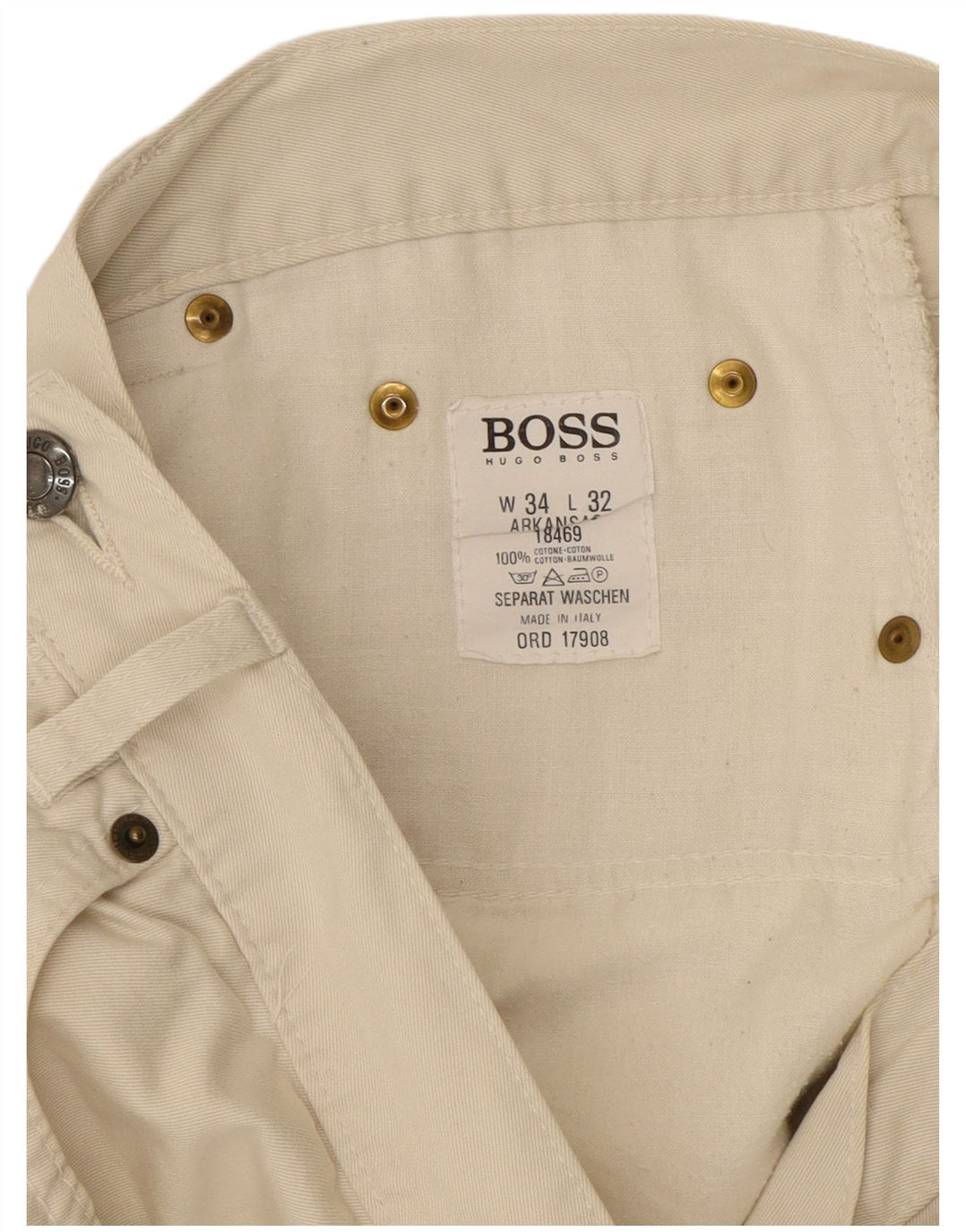 Ανδρικό τζιν HUGO BOSS Arkansas Tapered W34 L32 Λευκό βαμβακερό