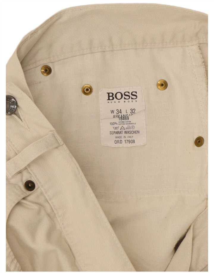 Ανδρικό τζιν HUGO BOSS Arkansas Tapered W34 L32 Λευκό βαμβακερό