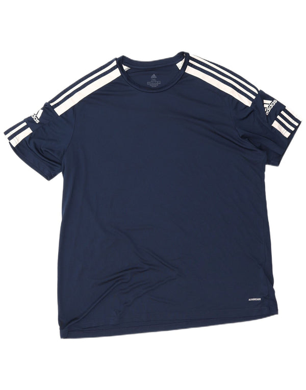 Adidas Ανδρικό T-Shirt Aeroready Top 2XL Navy Blue Colorblock Πολυεστέρας