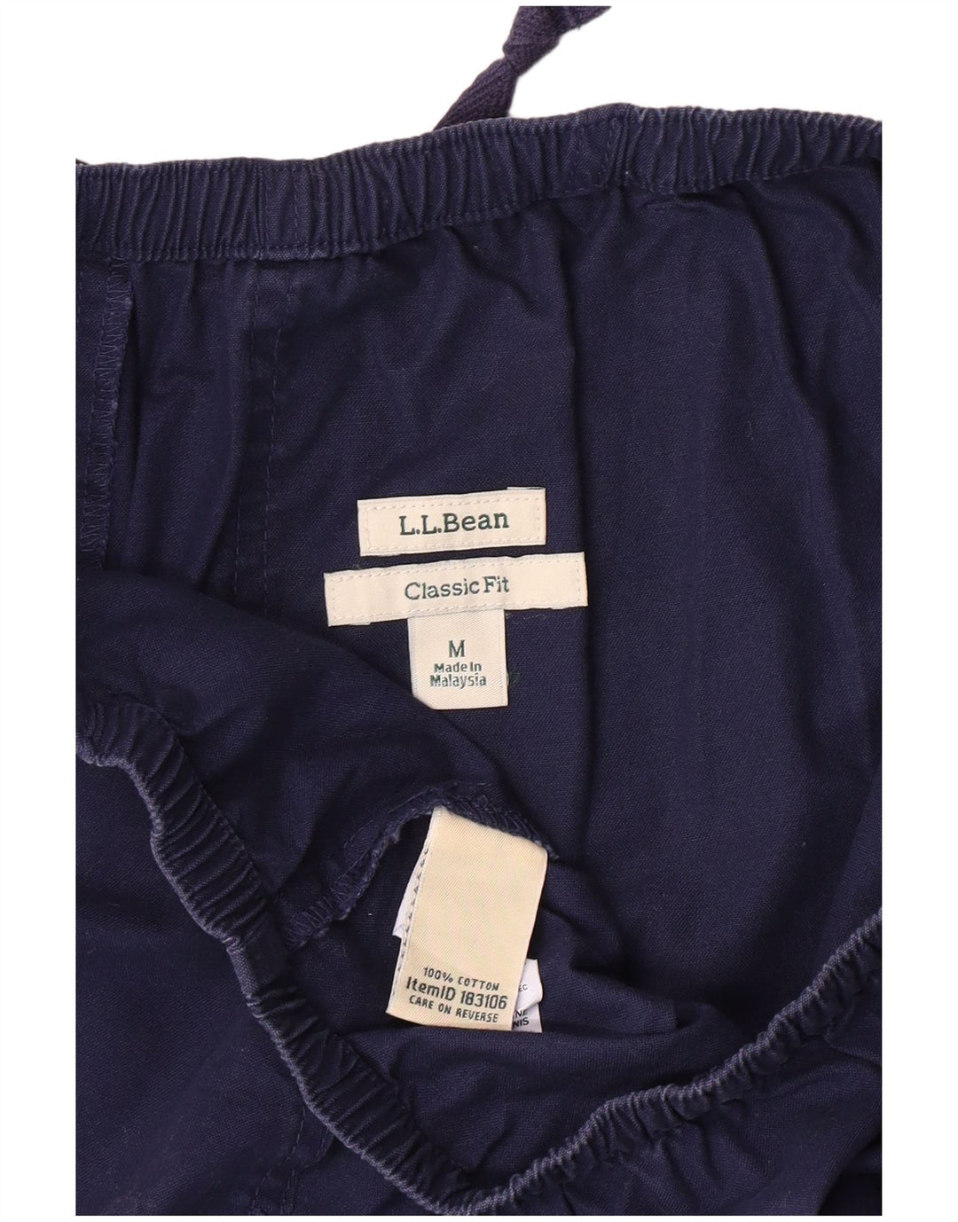 L.L.BEAN Ανδρικό κλασικό σορτς Chino Fit μεσαίο W30 Navy Blue Cotton Classic