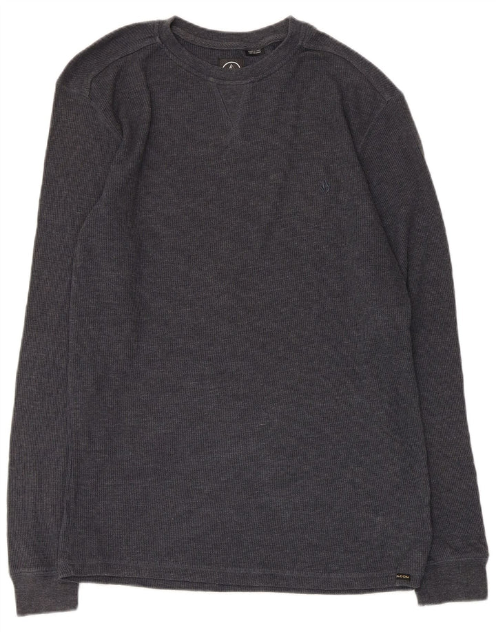 Ανδρικό τοπ Volcom με κανονική εφαρμογή, μακρυμάνικο, μεσαίο γκρι βαμβακερό