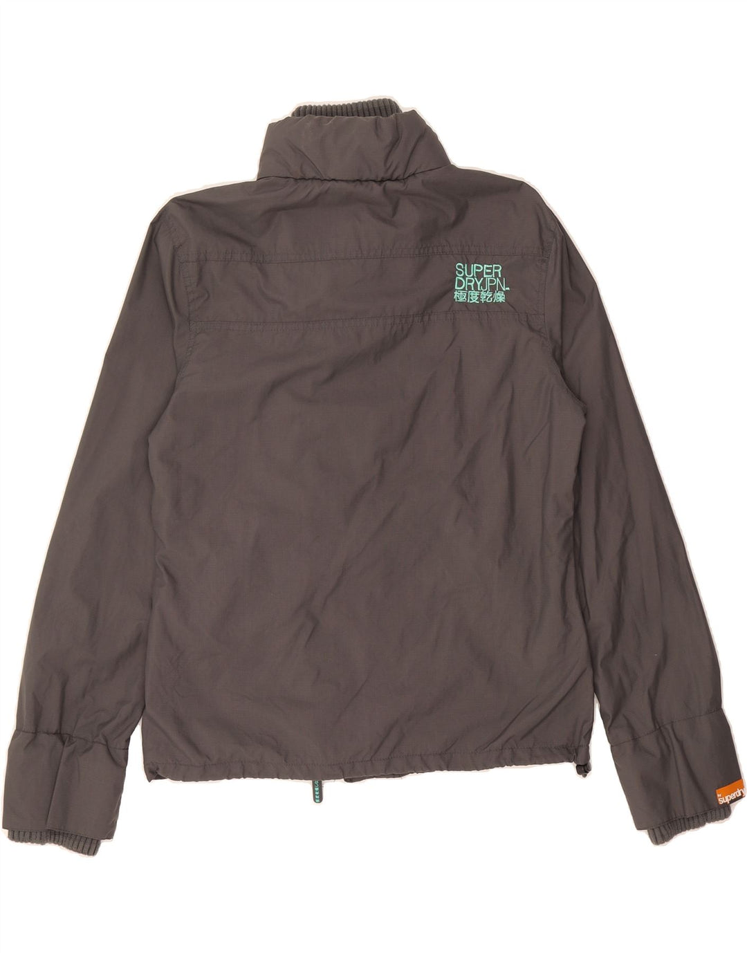 SUPERDRY Womens Rain Jacket UK 16 Large Grey Nylon Vintage Superdry and Second-Hand Superdry from Messina Hembry 