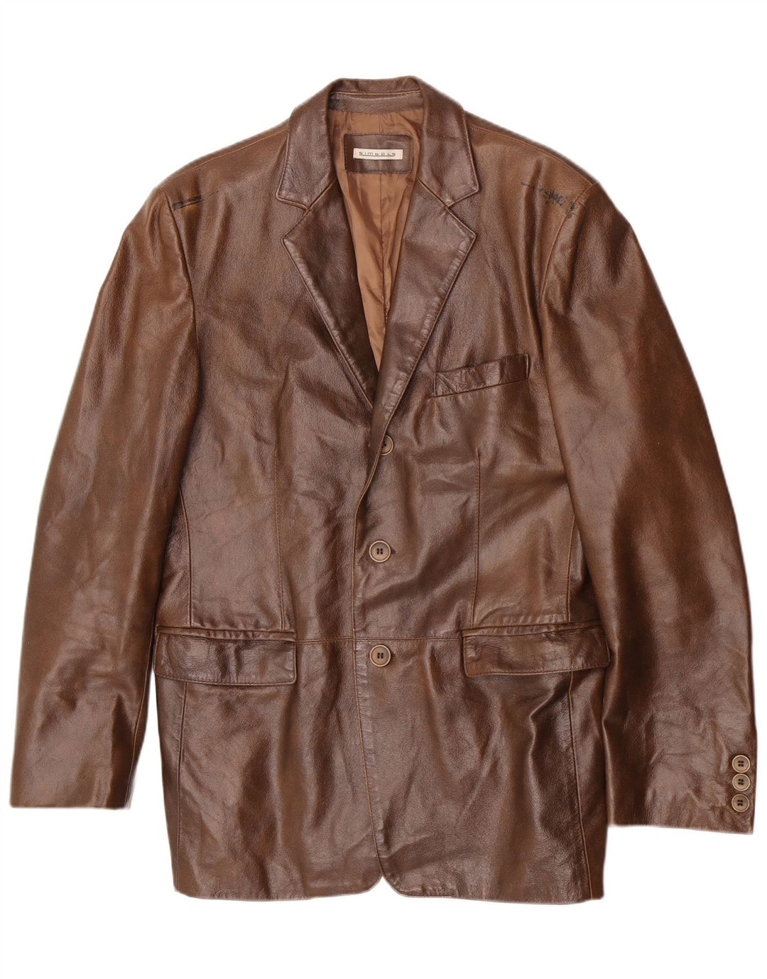 Vintage Ανδρικό Δερμάτινο Μπουφάν UK 36 Small Brown Classic