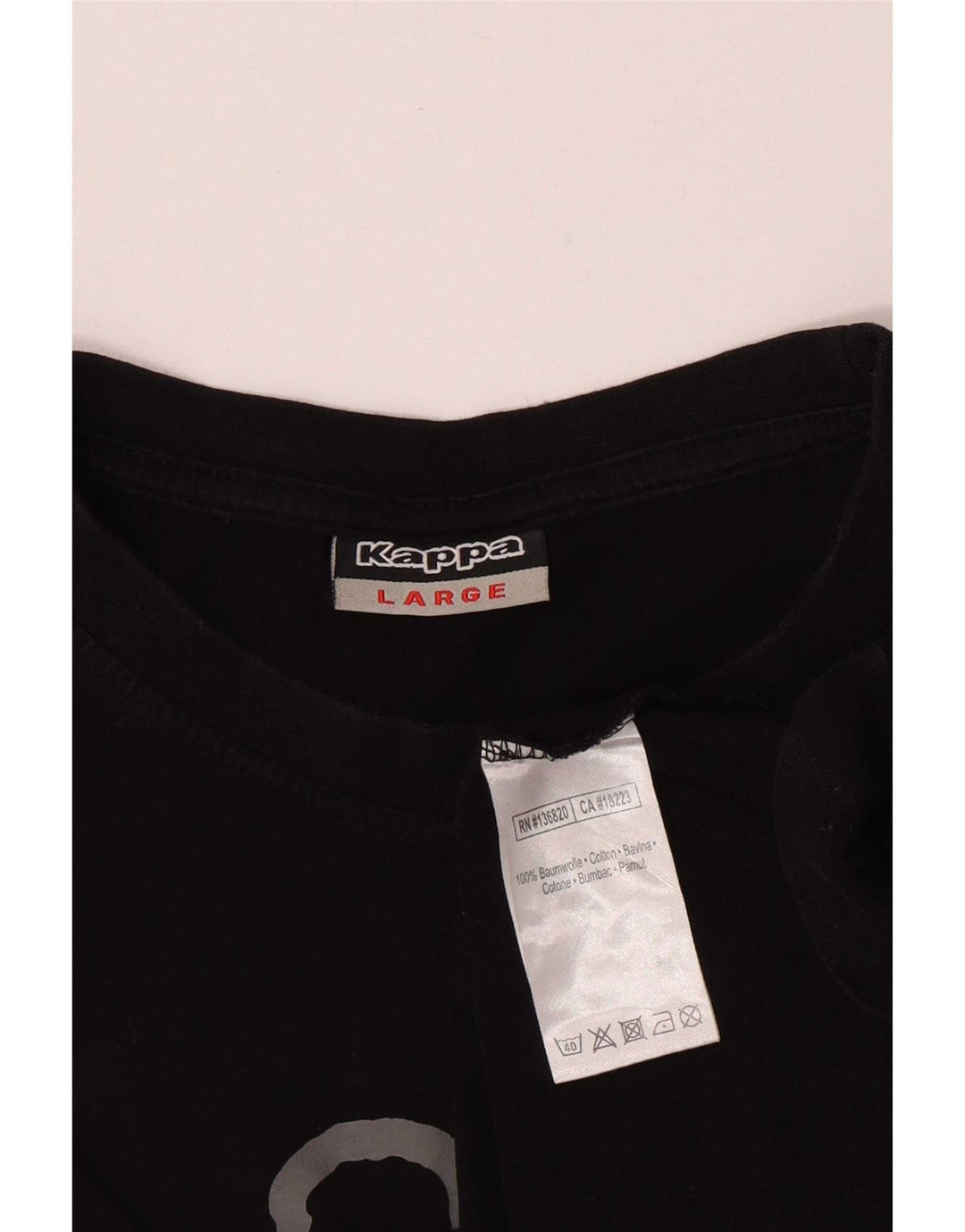 Ανδρικό γραφικό T-Shirt Kappa Top Large Μαύρο Βαμβακερό