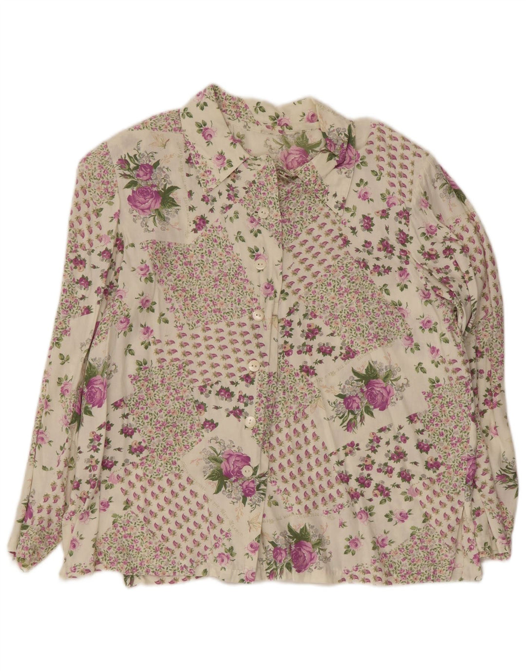 Vintage γυναικείο πουκάμισο UK 16 Μεγάλο πολύχρωμο Floral