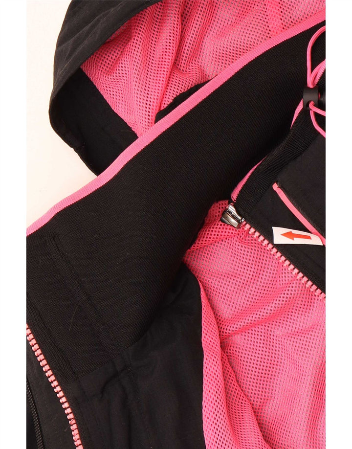 Superdry γυναικείο μπουφάν βροχής με κουκούλα UK 14 μεγάλο μαύρο νάιλον