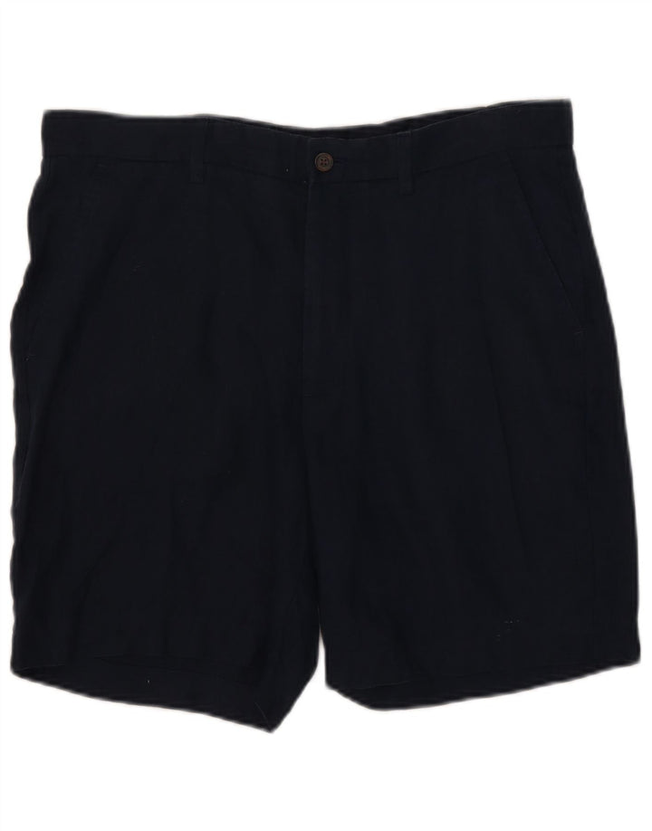 Zara Γυναικείο Σορτς Chino Large W32 Navy Blue Λινό