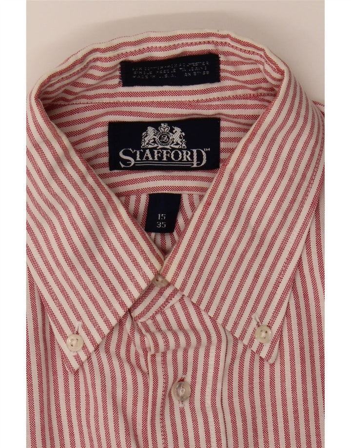 STAFFORD Mens Shirt Size 15 Medium Red Striped Vintage Stafford and Second-Hand Stafford from Messina Hembry 