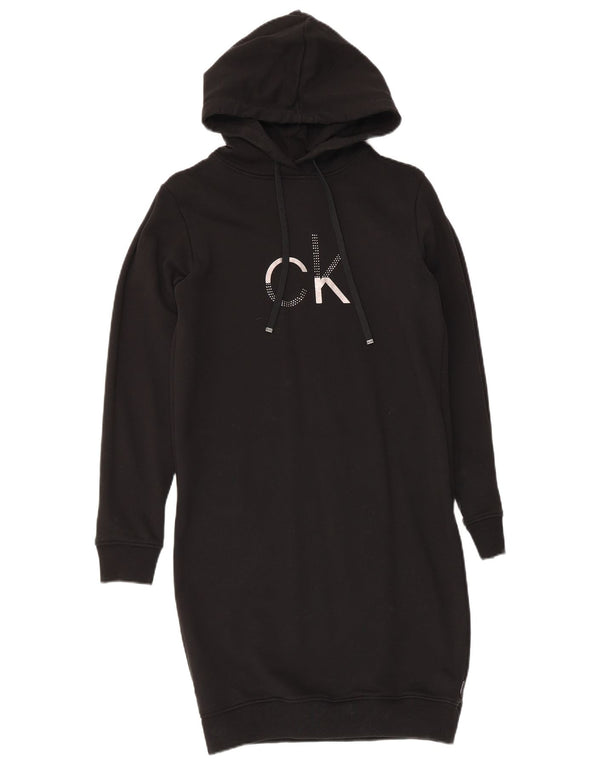 Γυναικείο φόρεμα Calvin Klein Graphic Hoodie UK 6 XS μαύρο βαμβακερό