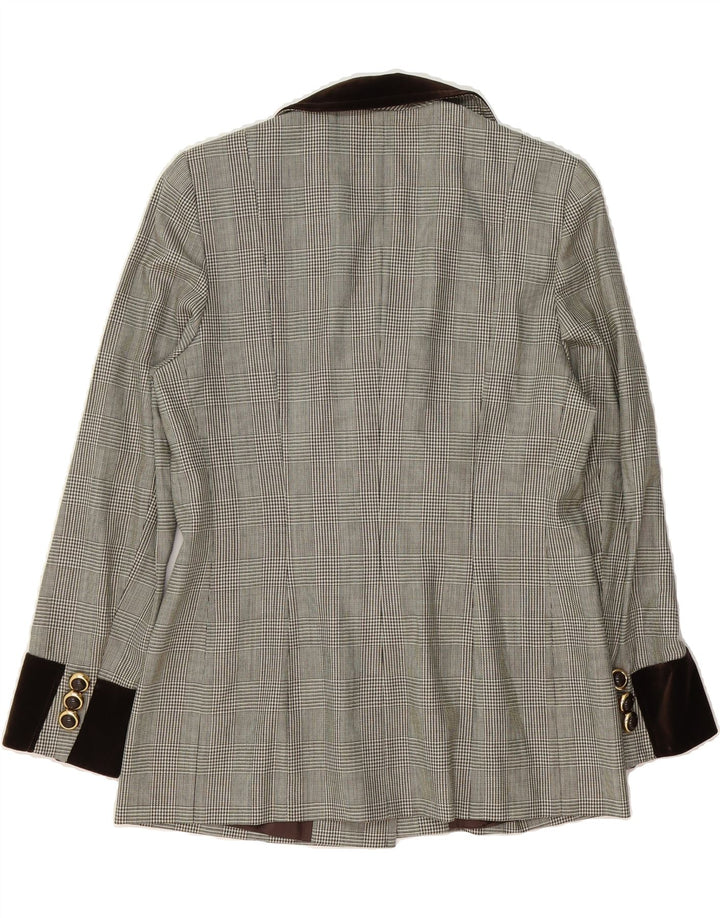 ANTONETTE Womens Double Breasted Blazer Jacket EU 38 Medium Grey Check Vintage Antonette and Second-Hand Antonette from Messina Hembry 