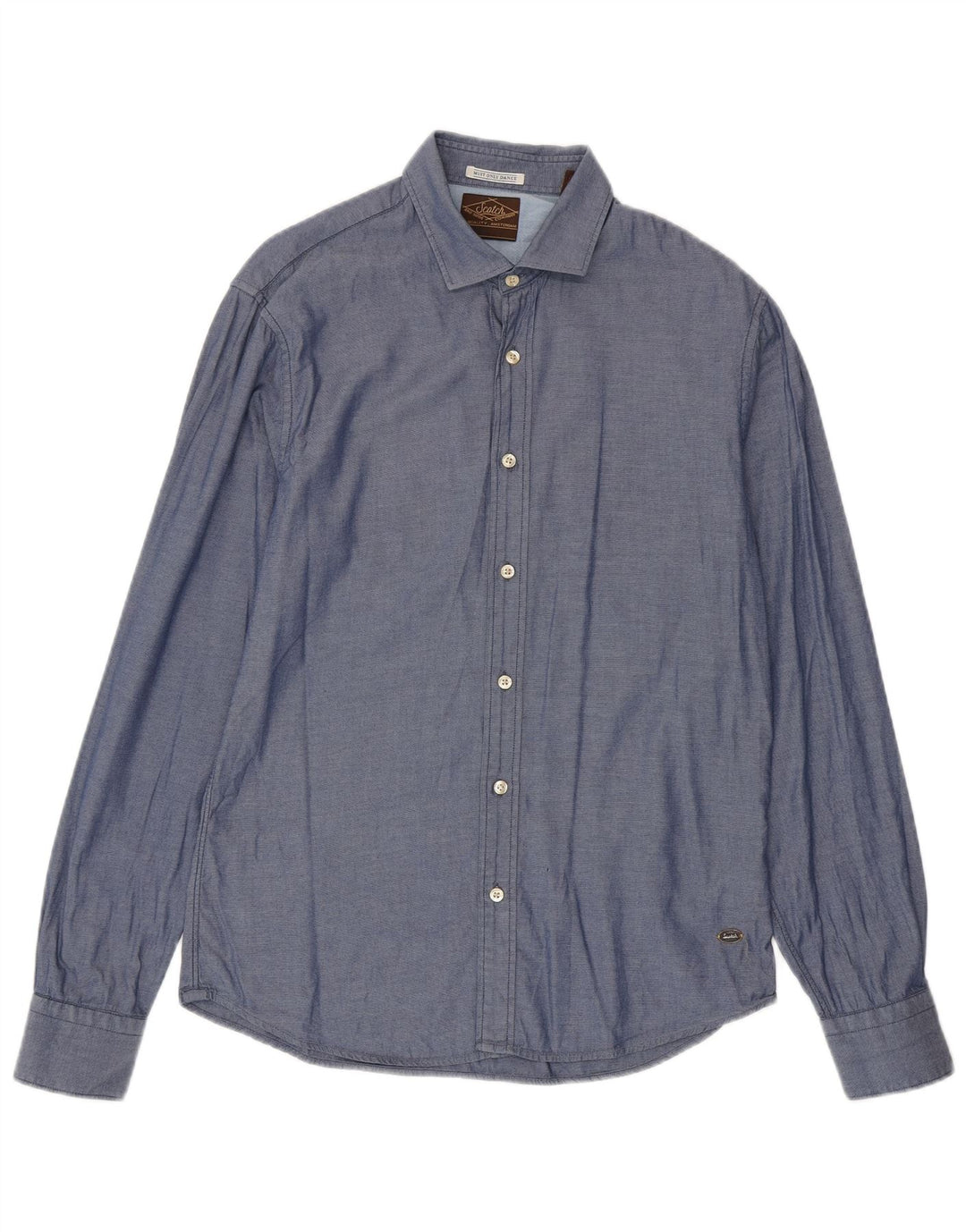 Ανδρικό πουκάμισο Scotch & Soda, μεσαίο μπλε βαμβακερό