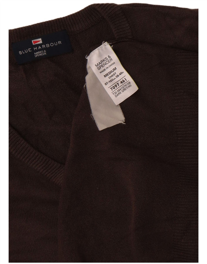 Ανδρικό πουλόβερ Marks & Spencer Blue Harbor με V-Neck Jumper Μεσαίο καφέ