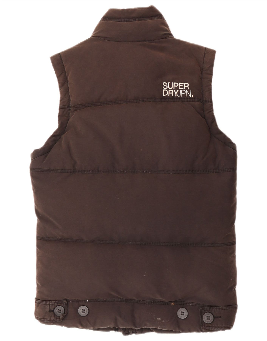 Superdry Γυναικεία padded Gilet UK 36 Small Brown Βαμβακερό
