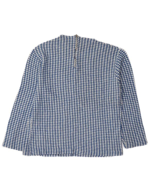 Vintage γυναικεία μπλούζα με μανίκια 3/4 Top IT 46 Large Blue Houndstooth