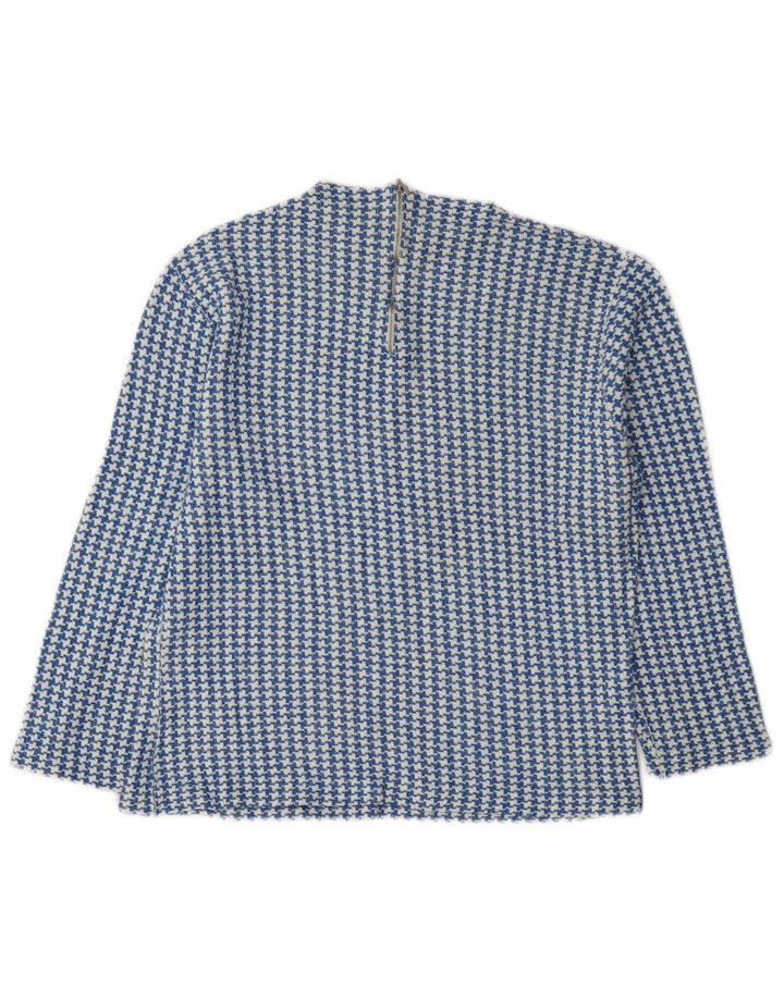 Vintage γυναικεία μπλούζα με μανίκια 3/4 Top IT 46 Large Blue Houndstooth