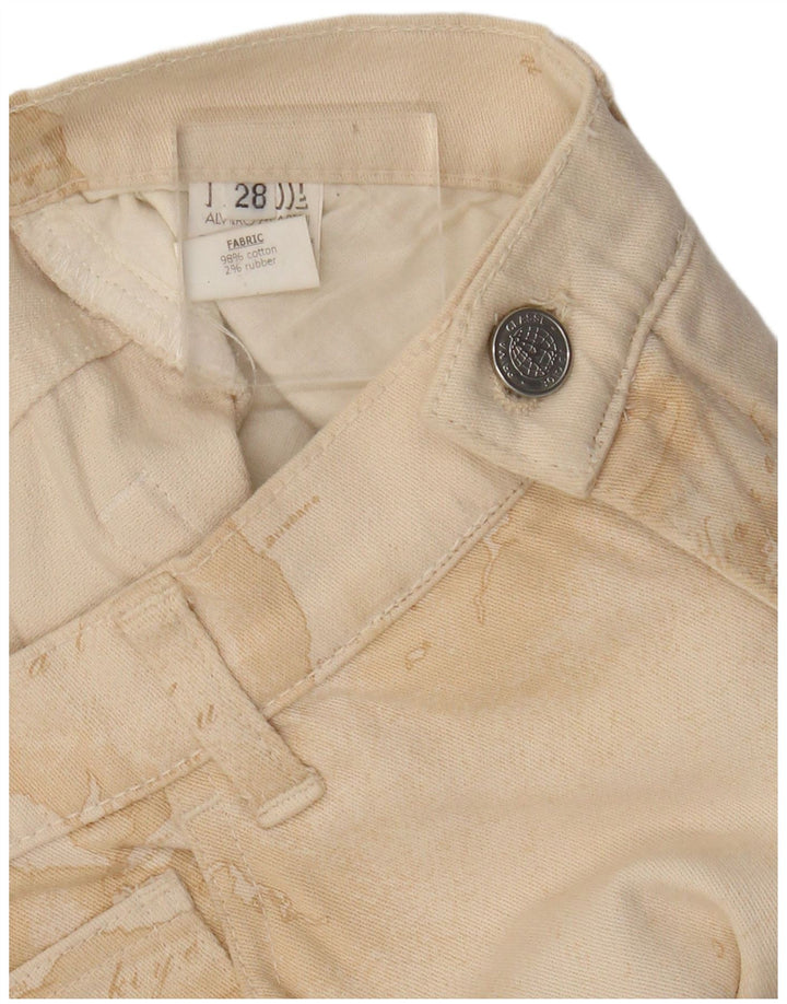 ALVIERO MARTINI Γυναικείο casual παντελόνι με αφηρημένο σχέδιο W28 L30 Beige