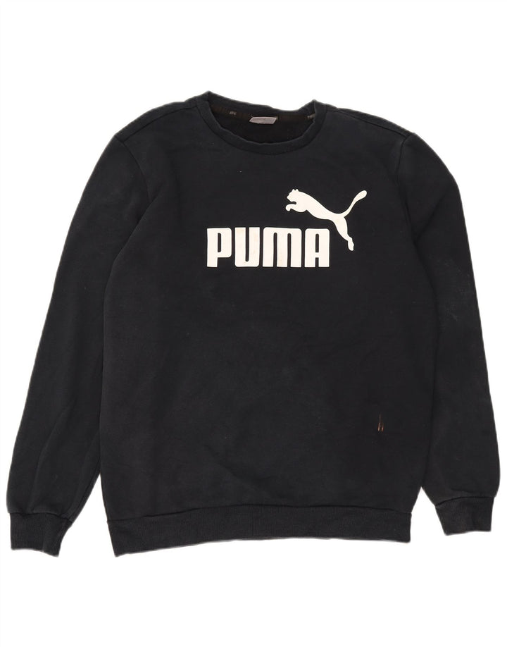 Ανδρικό γραφικό φούτερ Puma Jumper, μεσαίο μπλε βαμβακερό